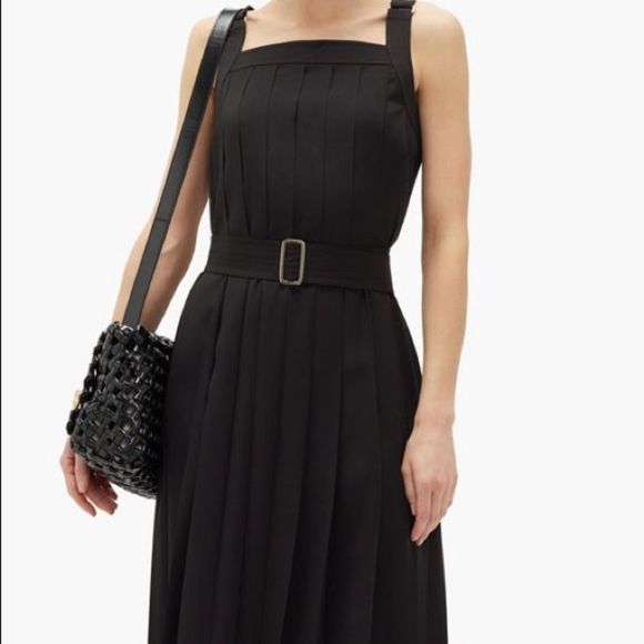MaxMara Zadar Pleated Sleeveless Midi Dress size 8 - Picture 6 of 7